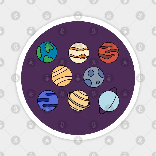 Solar System Planets Magnet by DrawAHrt